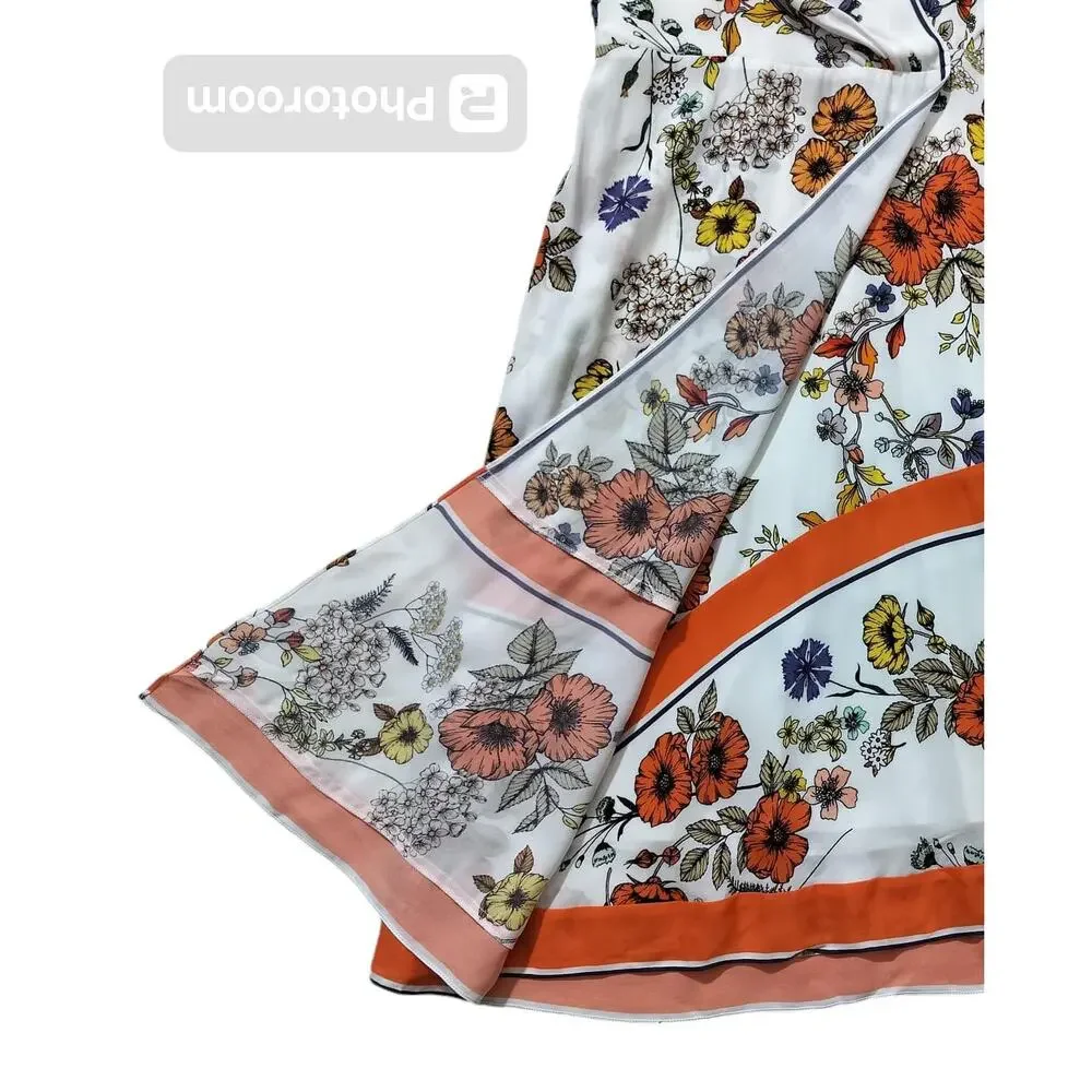 Elie Tahari Women's Jannele Orange Floral Sleeveless Fit & Flare Dress | Size‎ 4